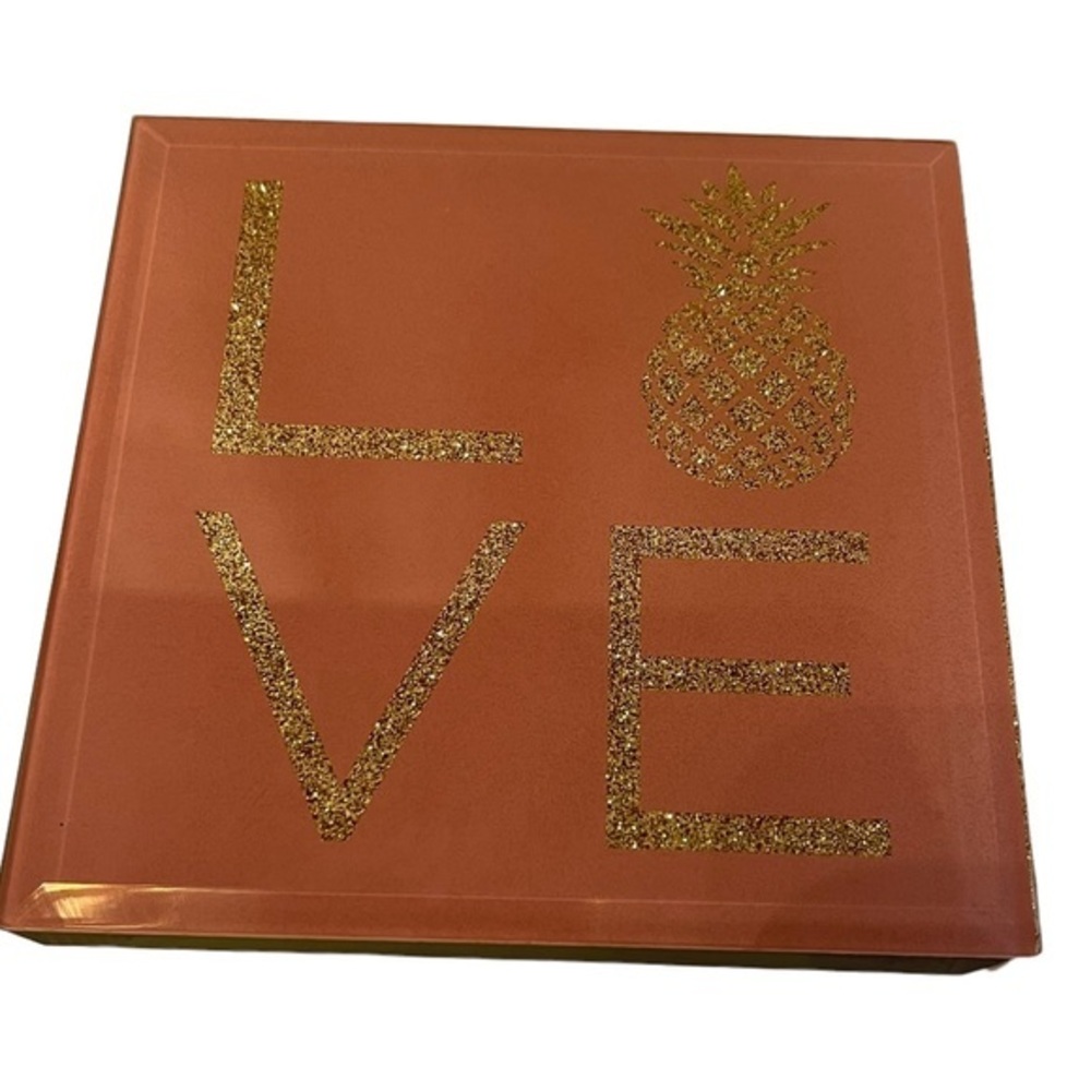 LaCasa Bella Love Pineapple Pink and Gold Jewelry Keepsake Box